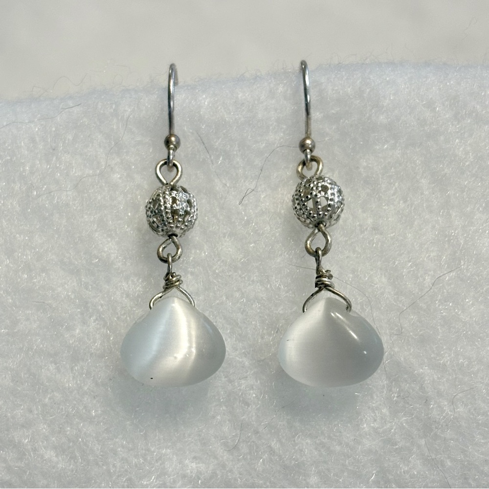 -Handmade Opalite Dangle Earrings